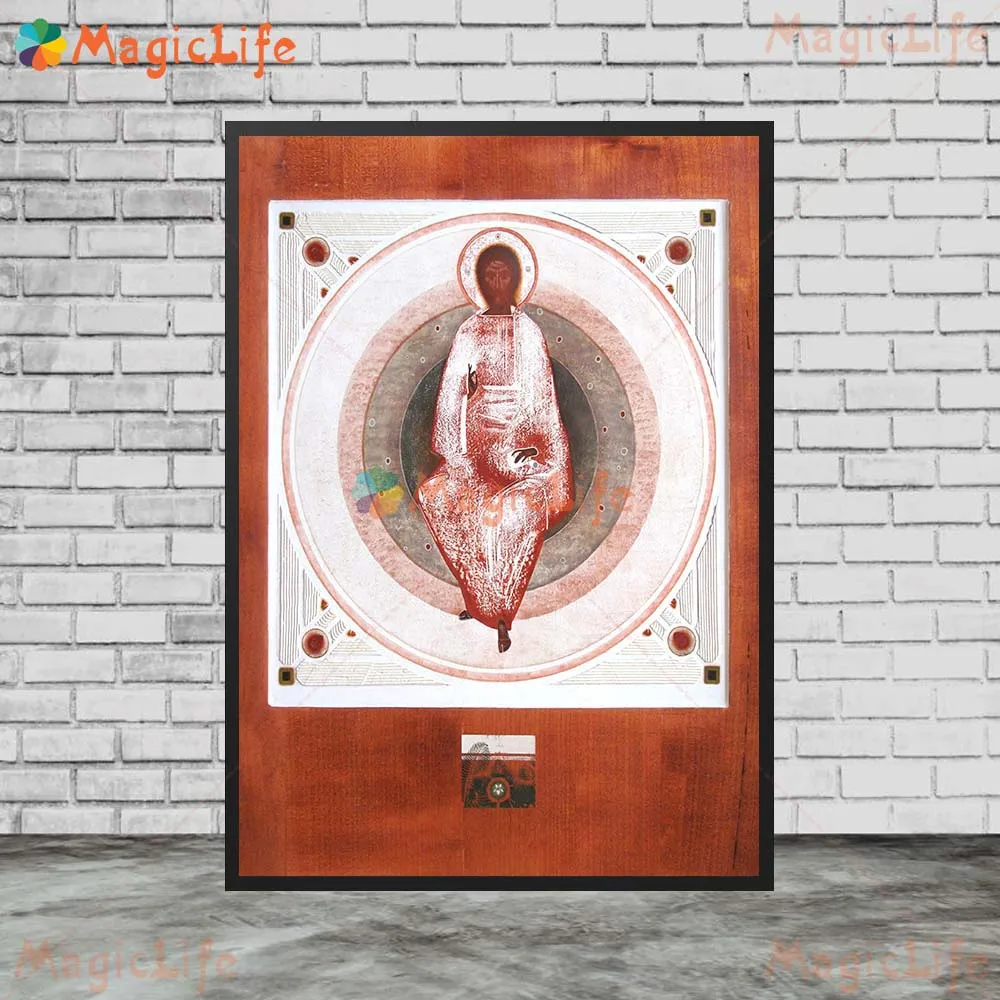 المسيح في المجد مريم العذراء مع ملصق دين الطفل ، صور جدارية للكنيسة ، لوحة قماشية ، بدون إطار