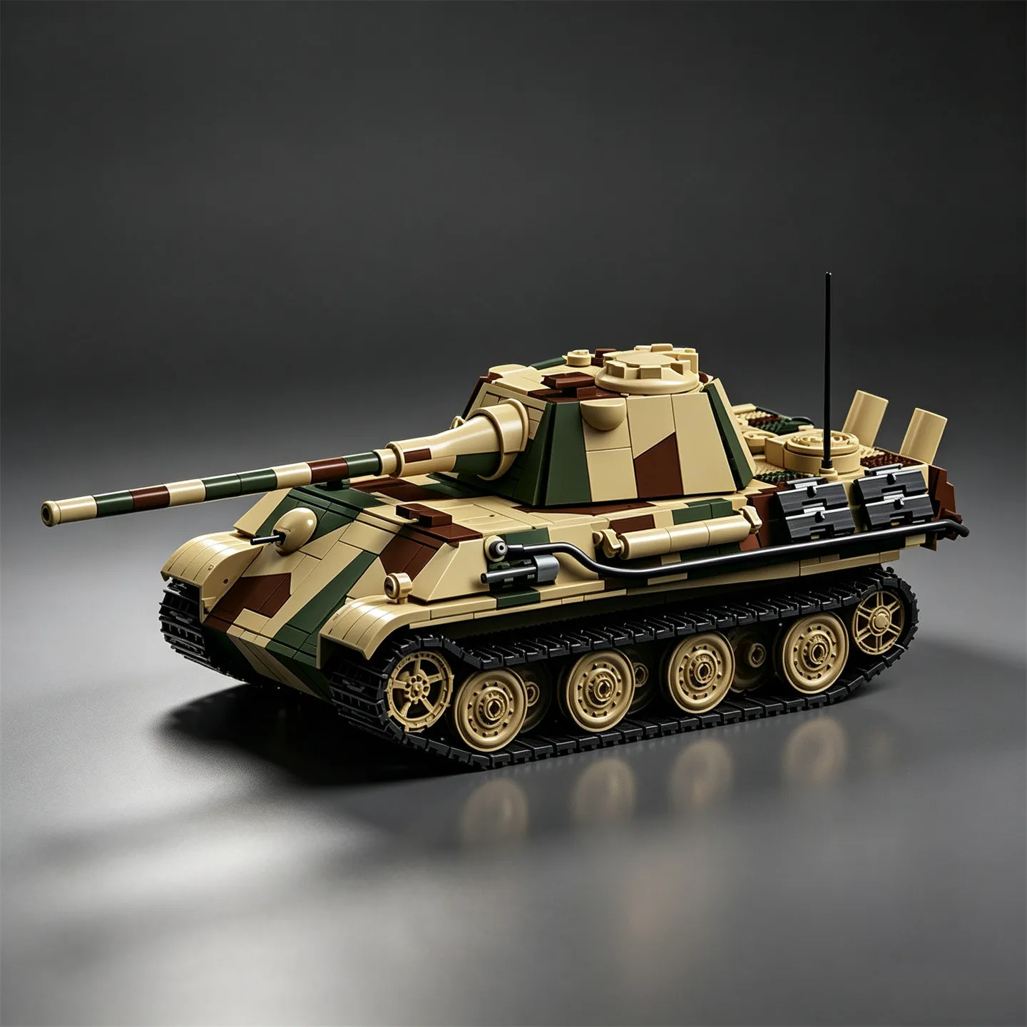 Panther II Medium Tank Building Blocks: Kw.K. L/70 75mm Gun Model, 1/28 Scale Display Figure, Toy, and Gaming Merchandise