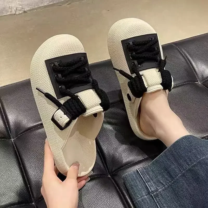 

Сандалии на плоской подошве, мужские пляжные туфли-сабо, мягкие трендовые летние сандалии 2024, удобные забавные тапочки из ПВХ для взрослых, мужские тапочки