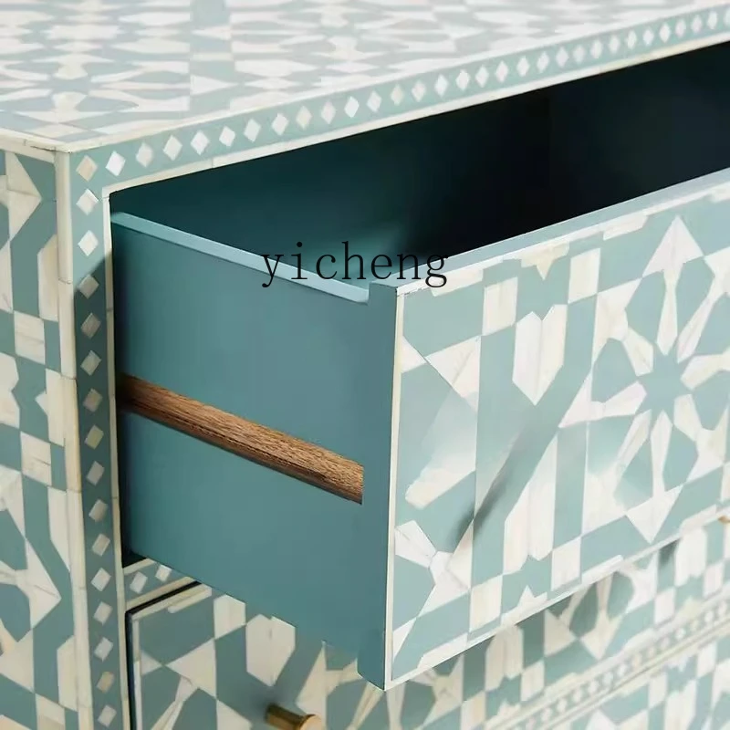 

LSL French Retro Hand-painted Entryway American Simple Living Room Multi-drawer Storage Decoration