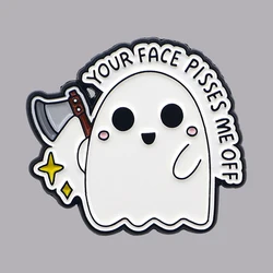 Cute Ghost Enamel Pin Brooch Pines Lapel Pins Badge on Backpack Clothing Accessories Punk Funny Jewelry Halloween Gifts