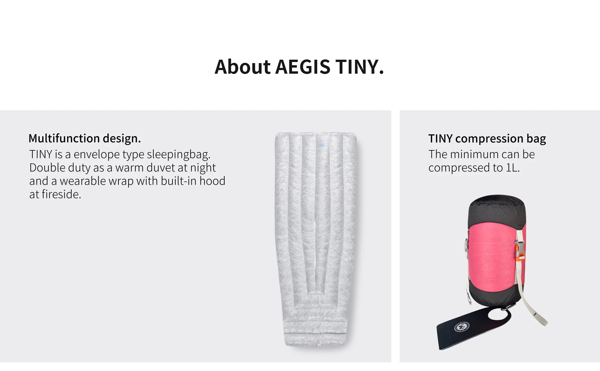 AEGISMAX Wind Hard Tiny Wearable 800FP Gänsedaunenschlafsack Ultraleichte Camping-Steppdecke-Hängematte – Detail 1