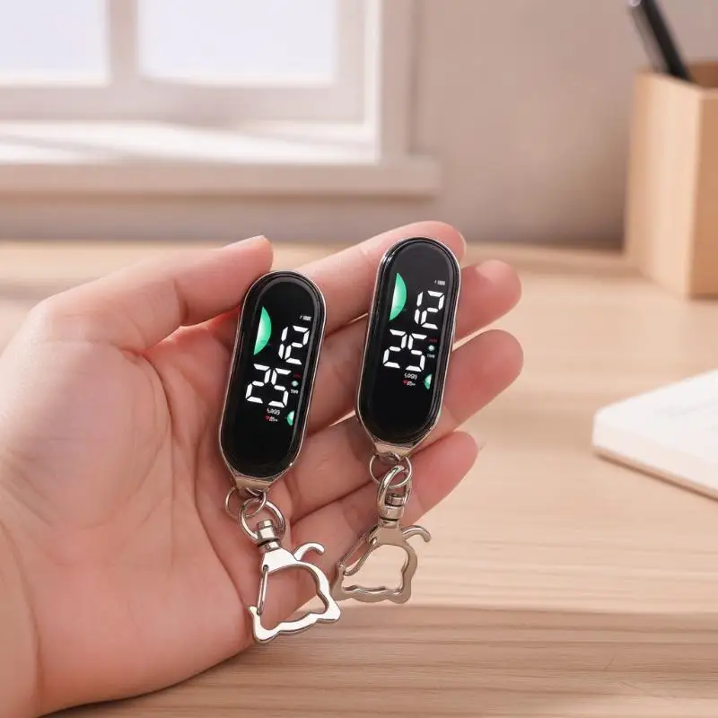 Portable LED Digital Pocket Watch Waterproof Luminous Hanging Electronic Watch for Kids Adults, Great for Outdoor Sports
