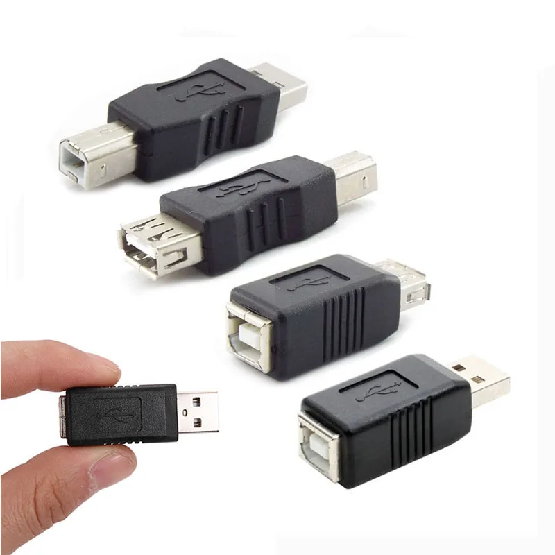 2pcs USB 2.0 Type A Female male Adapter plug to Type B Male Converter Connector Male to Female Scanner Printer Adapter a1