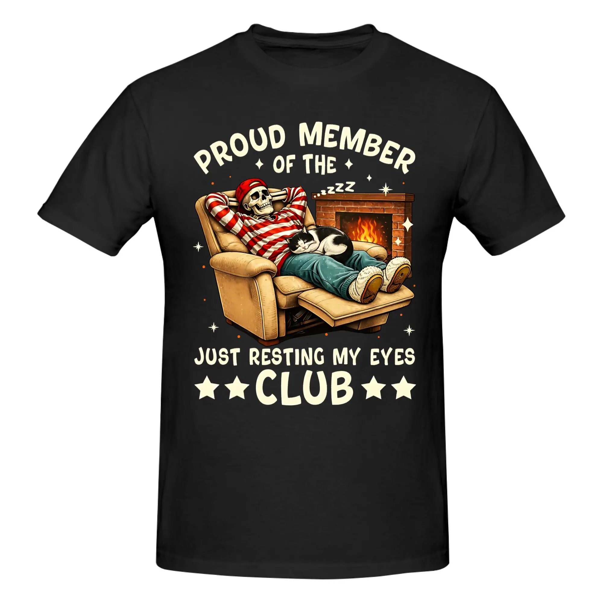 1 Piece Proud Member of The Just Resting My Eyes Club Graphic 100% Cotton T-Shirt Funny Dad Tees Tops For Men