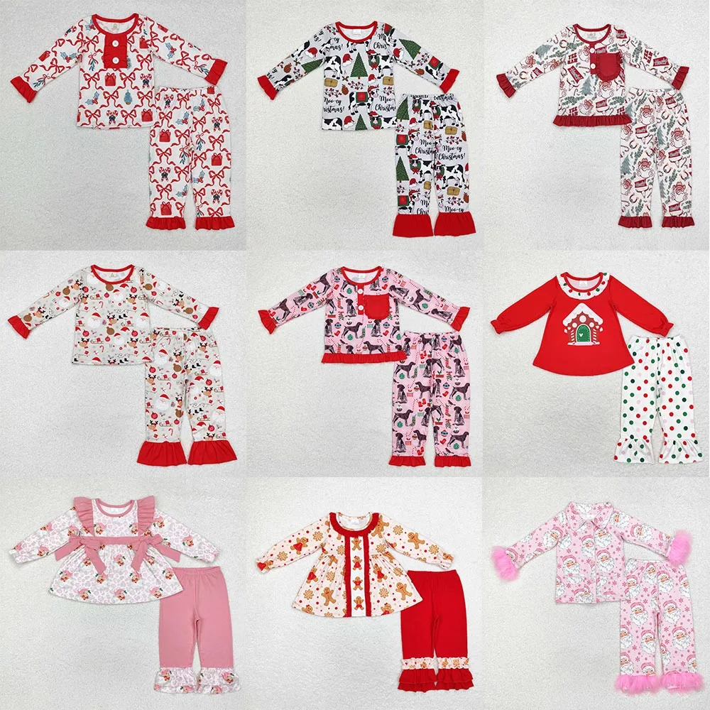 

Kids Christmas Clothes Long Sleeve Top With Pants 2 Pieces Set Children Girls Winter Outfits