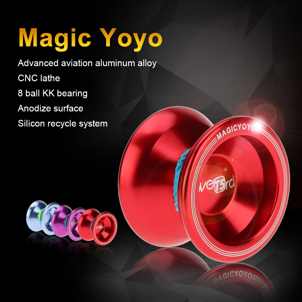 Professional Magic Yoyo T5 Overlord Aluminum Alloy Metal Yoyo 8 Ball KK Bearing with String for Children Boys Toys