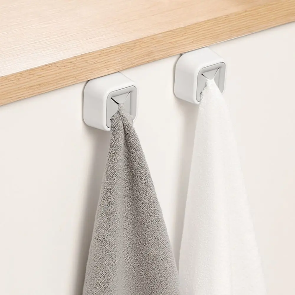 

Simple Plastic Towel Plug White Punch-free Rag Stopper Wall Mounted Hanging Hand Towel Storage Rack Bathroom