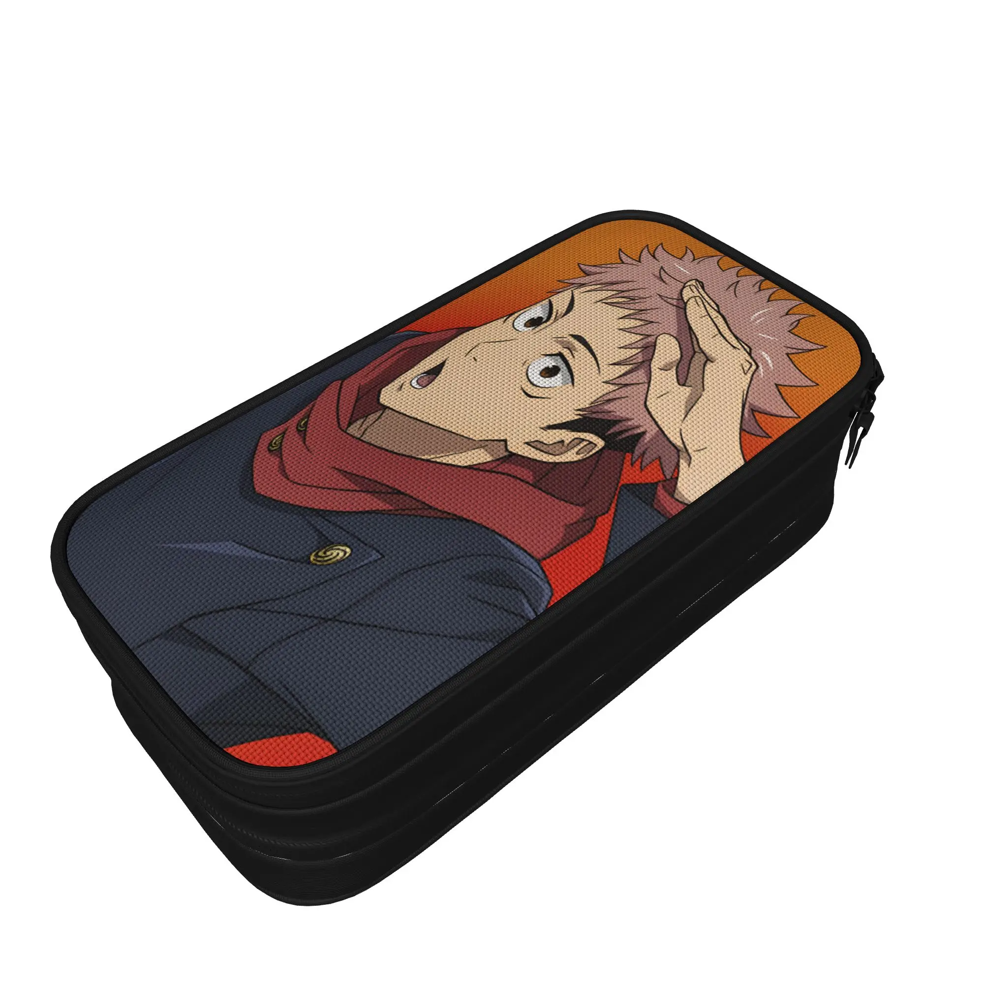 Yuji Itadori Pencil Case J-Jujutsu Kaisens Portable Pencil Box Boy Girl Double Layer Lovely Back To School Pencil Cases S