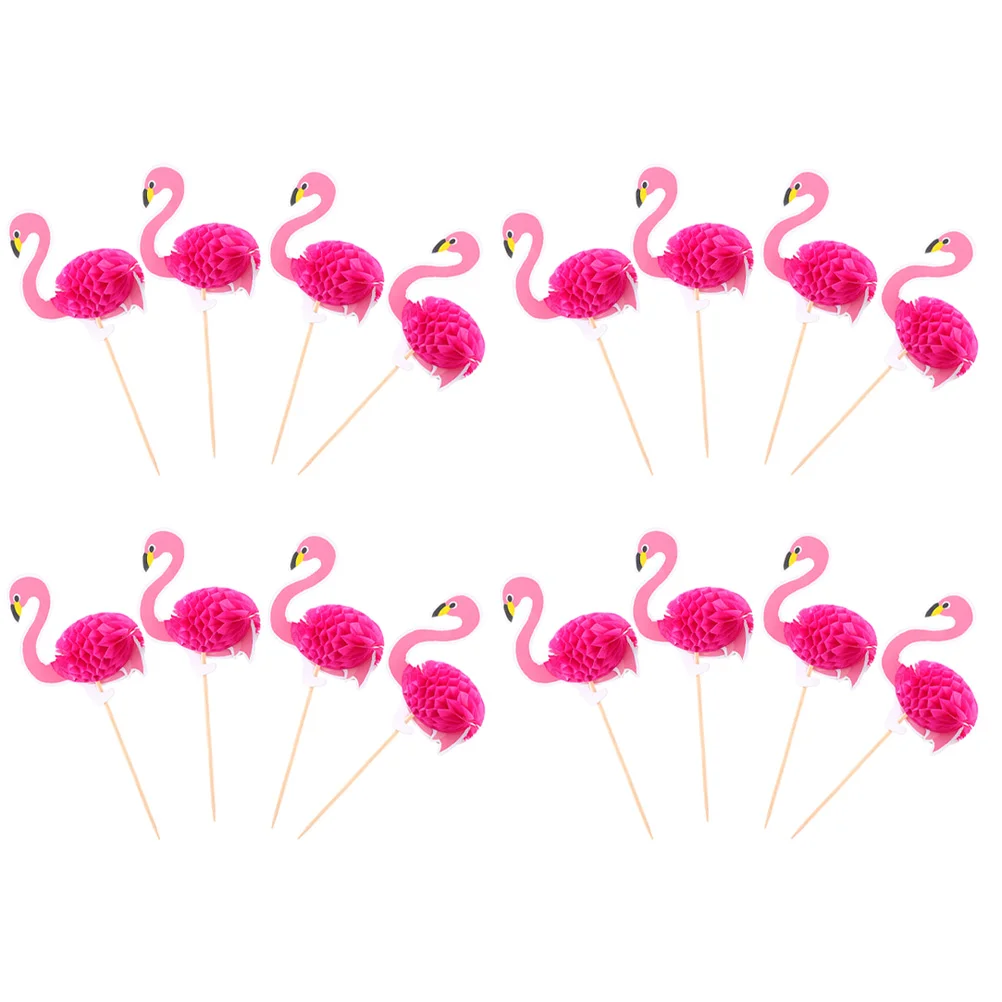 

30 Pcs Wedding Decoration Flamingo Cake Insert Creative Inserted Cards Baby Hawaiian Picks