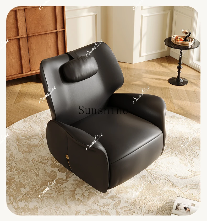 

Single sofa living room Italian minimalist high-end light luxury leisure chair electric multi-functional leather FT
