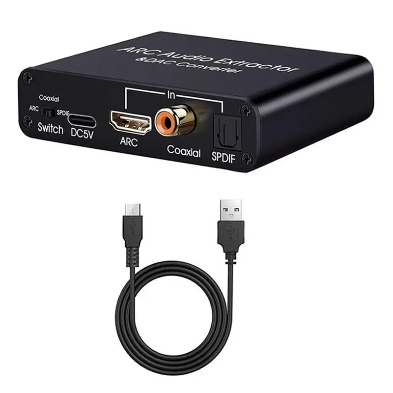 

L65A-192Khz ARC Audio Extractor DAC Цифро-аналоговый аудиоконвертер ARC с оптическим/SPDIF коаксиальным стерео L/R и 3,5 мм выходом