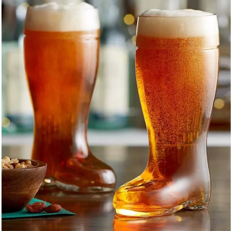 Large Capacity Boot Shape Glass Cup Restaurant Household Beer Mug Milk Coffee Cup Crystal Shoes Cold Drink Cup Bar Utensils