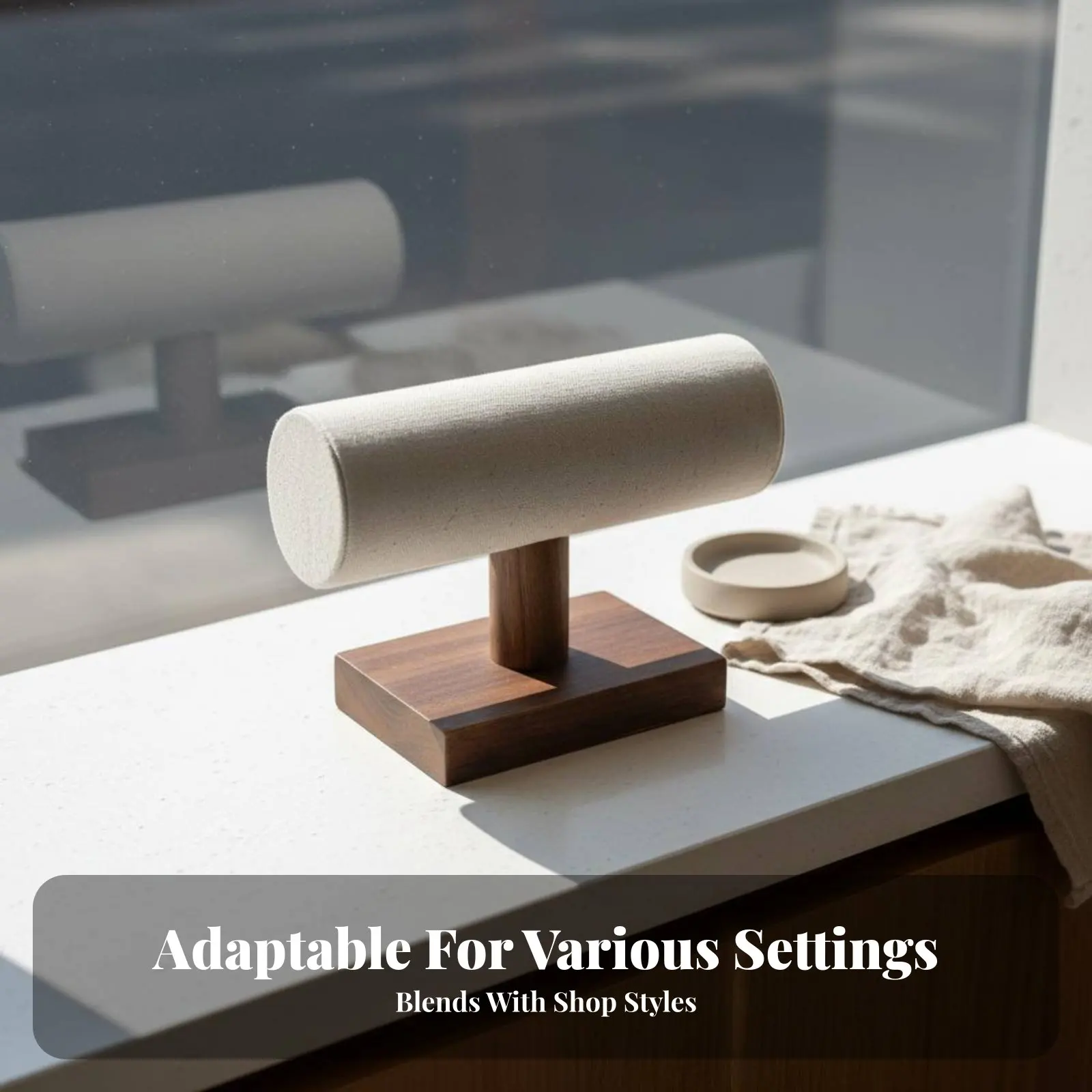 

Деревянная подставка для украшений: устойчивая и прочная витрина для браслетов, элегантный деревянный держатель для ювелирных изделий для женщин, туалетного столика, спальни