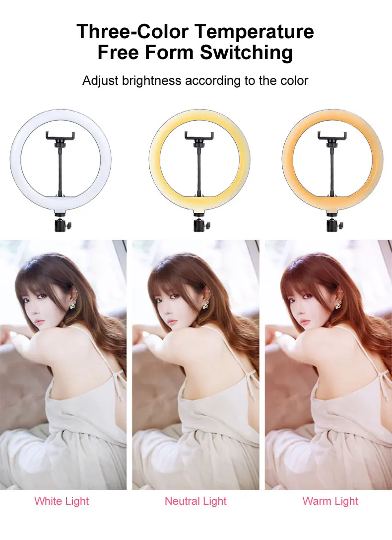 10 Inch Ring Light Without Accessories Repair Fill Lamp Replace Broken LED Lamp Without Mobile Phone Holder Ball Head