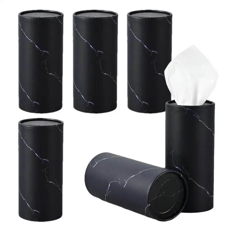 

Cylinder Tissue Box 6pcs Round Tissue Dispenser for Car Cup Holder Refillable Paper Tube with 300 Tissues Travel Car Accessories