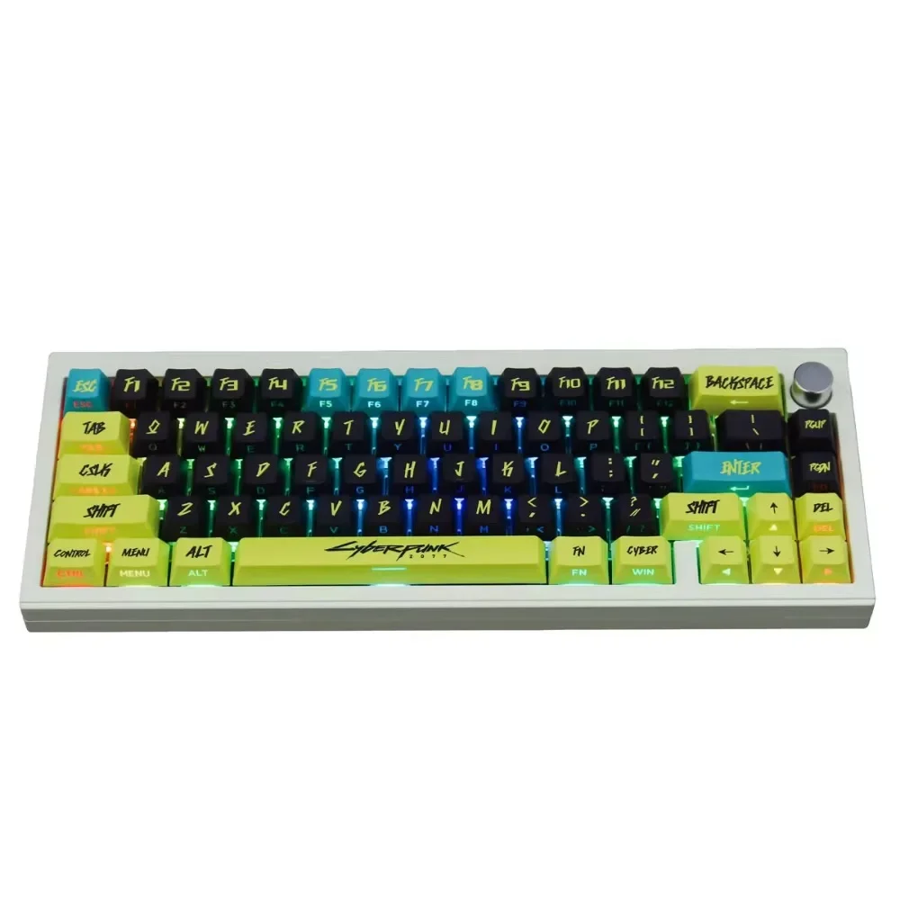 130 Keys Side-word Light Transmission Keycaps Cherry Height PBT Thermal Sublimation For 61 75 87 98 104 108 Mechanical keycaps