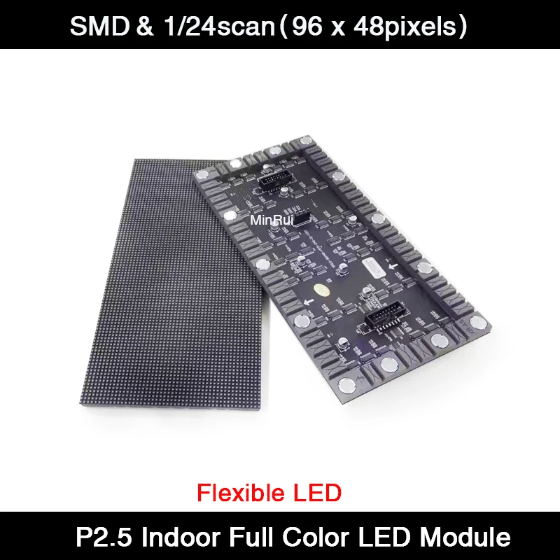 

Indoor Flexible Full Color P2.5 SMD LED Display Module Matrix HD LED Panel 240x120mm - 96 x 48 Pixels Video Wall for Advertising