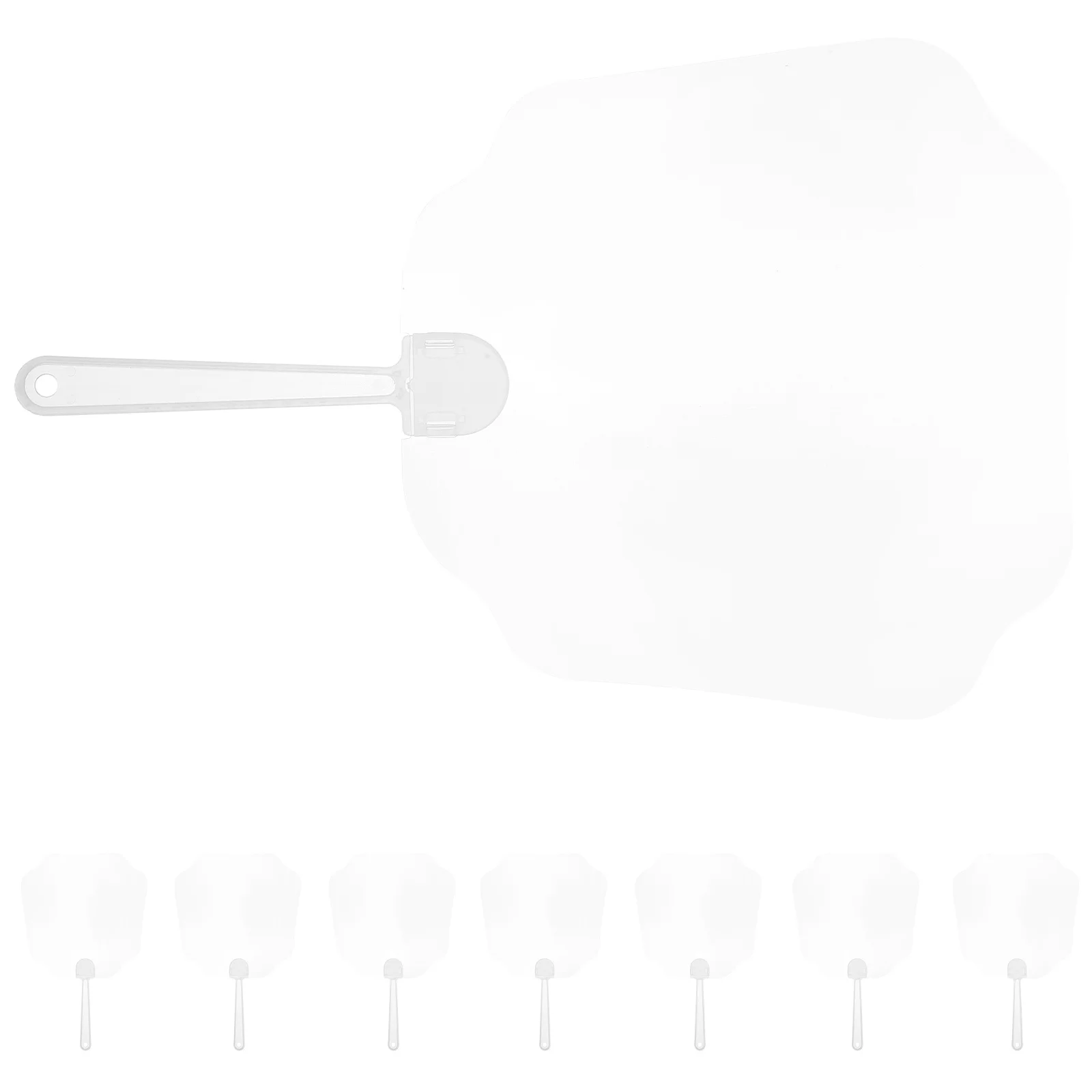 8 قطع من مراوح مستديرة فارغة، مروحة يدوية شفافة يمكنك صنعها بنفسك لمشاريع الرسم الحرفية، مروحة جرافيتي مزخرفة، مراوح بلاستيكية شفافة للمنزل