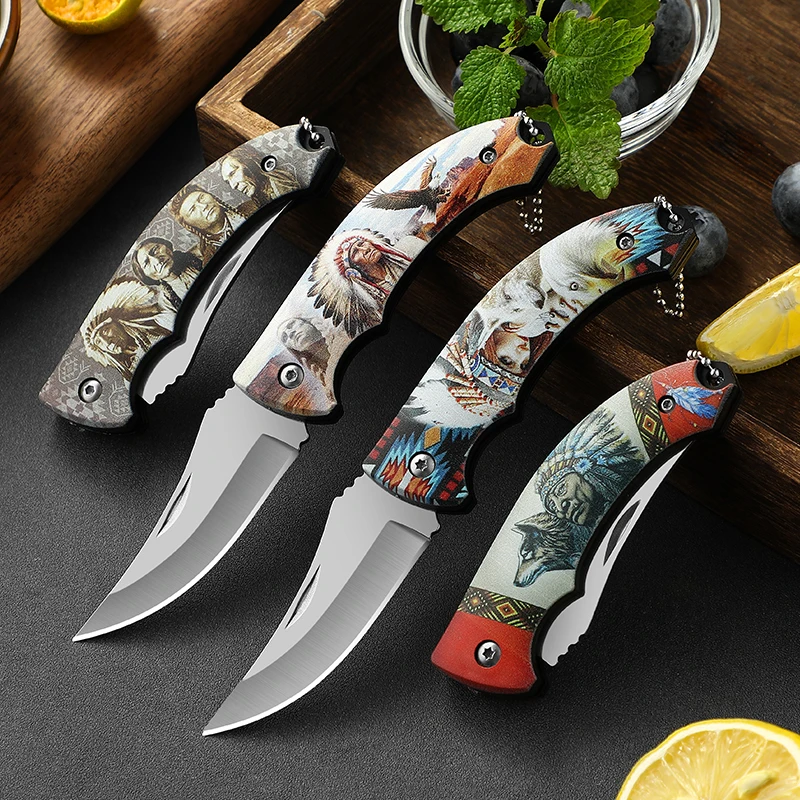 Knife Folding knife Outdoor pocket knife Folding knife Wilderness camping portable stainless steel outdoor knife fruit knife