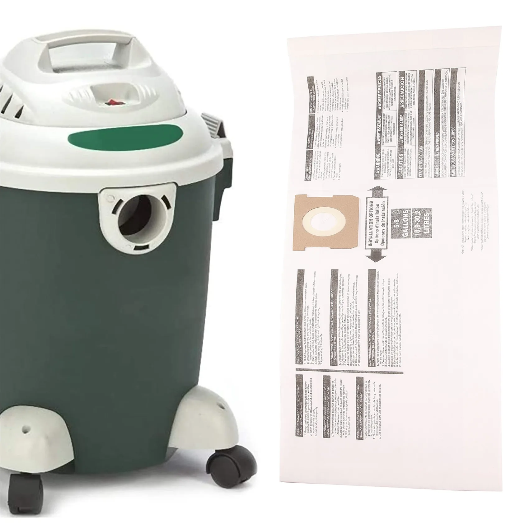 ABBK-범용 건식 먼지 봉투 5 ~ 8 갤런 진공 청소기 교체 액세서리 Shop Vac 90661 906-61 9066100에 적합