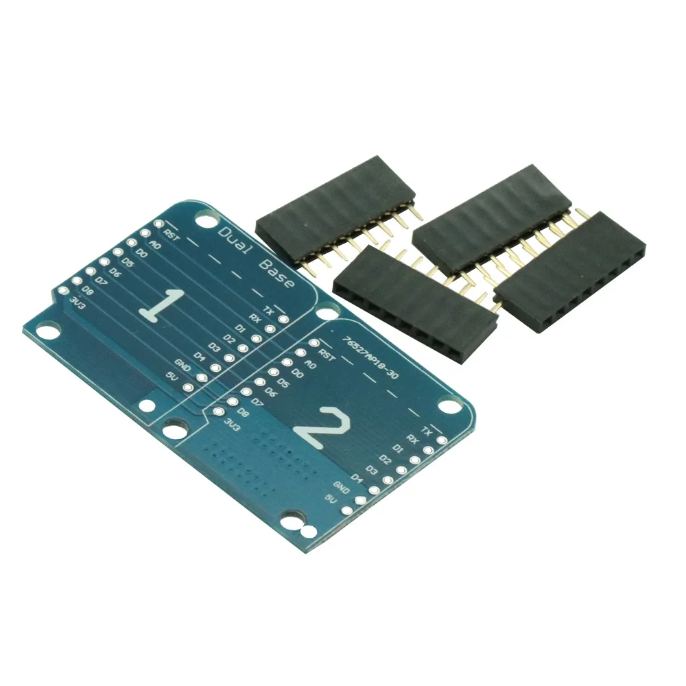 

For Wemos D1 Mini Double Socket Dual Base Shield D1 Mini NodeMCU ESP8266 Development Base Board 3.3V With Pins