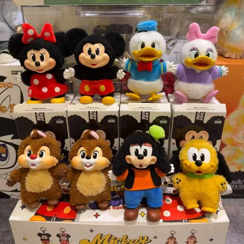 

POP MART Mickey Family Cute Together Series Blind Box Anime Figure Keychain Pendant Bag Kawaii Surprise Mystery Dolls Gifts