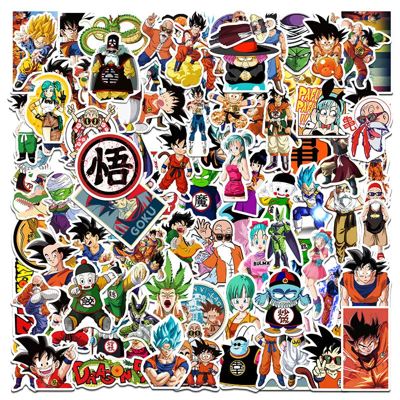 50/100pcs Classic Japan Anime Dragon Ball Stickers Kids Decals Toy DIY Laptop Water Bottle Phone Cool Cartoon Son Goku Sticker