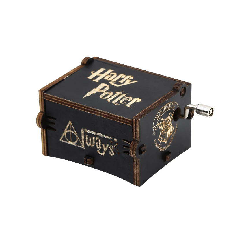 Hogwarts Music Box Harries Potter Souvenirs Hand Cranked Wooden Handle Toys Party Decorations Birthday Gifts for Children