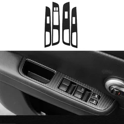 Car Styling Black Carbon Decal Car Window Lift Button Switch Panel Stickers For Nissan TIIDA LIVINA 2005-2010