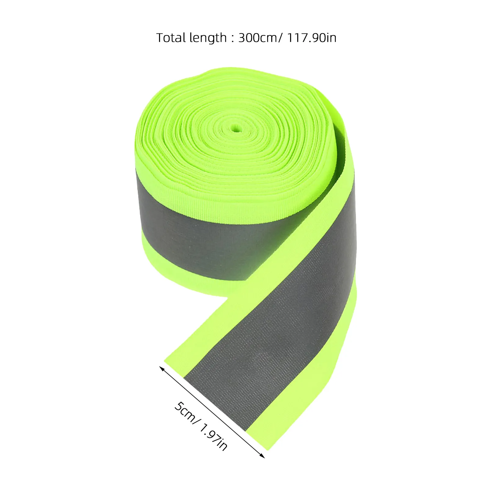 1 Roll Reflective Ribbon 2x9.8ft Fluorescent Safety Webbing High Visibility Strip for Night Walking Cycling Backpacks Pet