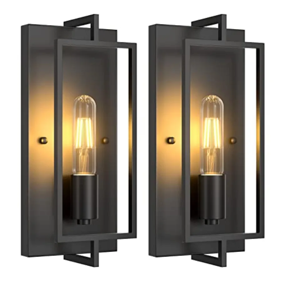 

Farmhouse Black Wall Sconces, Vintage Wall Sconces Lighting Set of 2, Indoor Rustic Hardwired Wall Decor for Living Room Bedroo