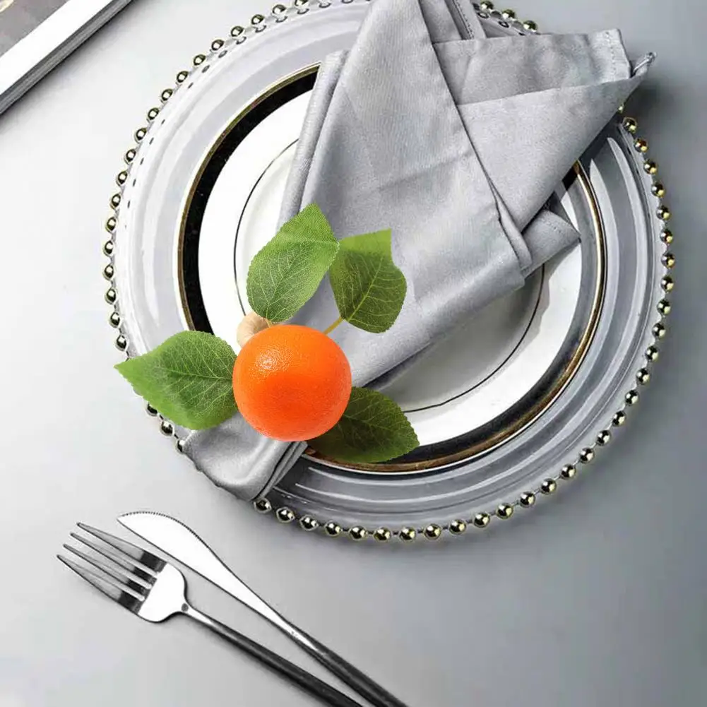 

Orange Napkin Ring Bohemian Tangerine Napkin Buckles For Rustic Wedding Table Decor Set Of 4/6 Fake Fruit Rope Napkin Rings