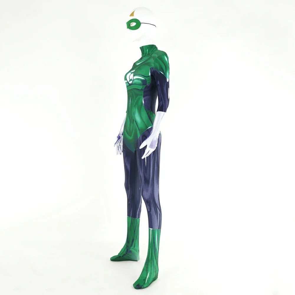 Halloween Woman Green Lantern Cosplay Costume Female Superhero Zentai Suit Ladys Cosplay Bodysuit Adults Kids Men Boys Male