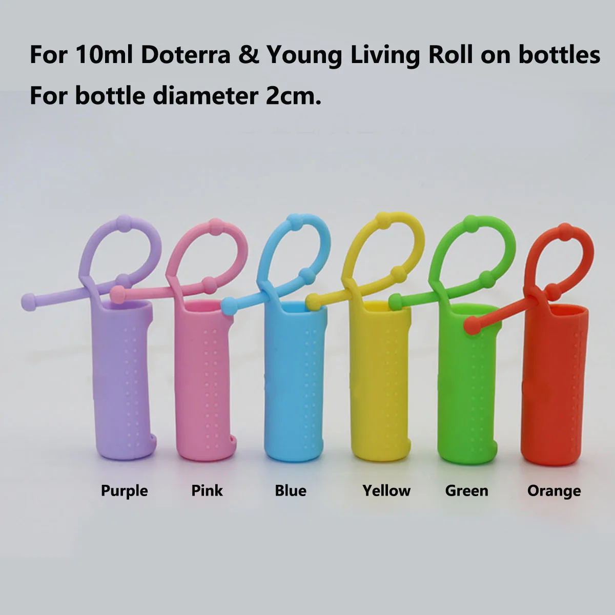 1X غطاء حماية من السيليكون لـ 10 مل Doterra Young Living Roll على الزجاجة، قلادة حقيبة، صغيرة محمولة