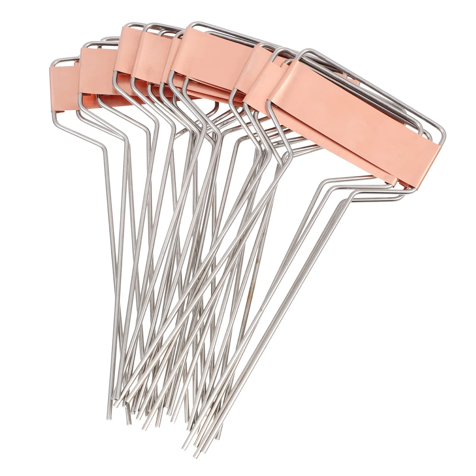 15Pcs Plant Labels Waterproof Metal Garden Markers with Copper Writing Surface Stainless Steel Stakes for Nursery Garden Herb