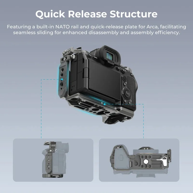 Smallrig HawkLock Kit de jaula de liberación rápida para Sony Alpha 7R V / Alpha 7 IV / Alpha 7S III Colorful Edition Cámara Cage 5042