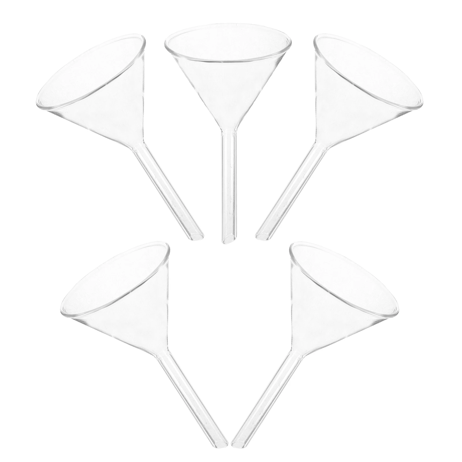 

5Pcs Glass Funnel Lab Equipment Analytical Chemistry Feeding Tool Reusable Hand Washable Lightweight 60mm