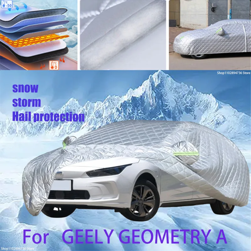 

For GEELY GEOMETRY A Outdoor Cotton Thickened Awning For Car Anti Hail Protection Snow Covers Sunshade Waterproof Dustproof