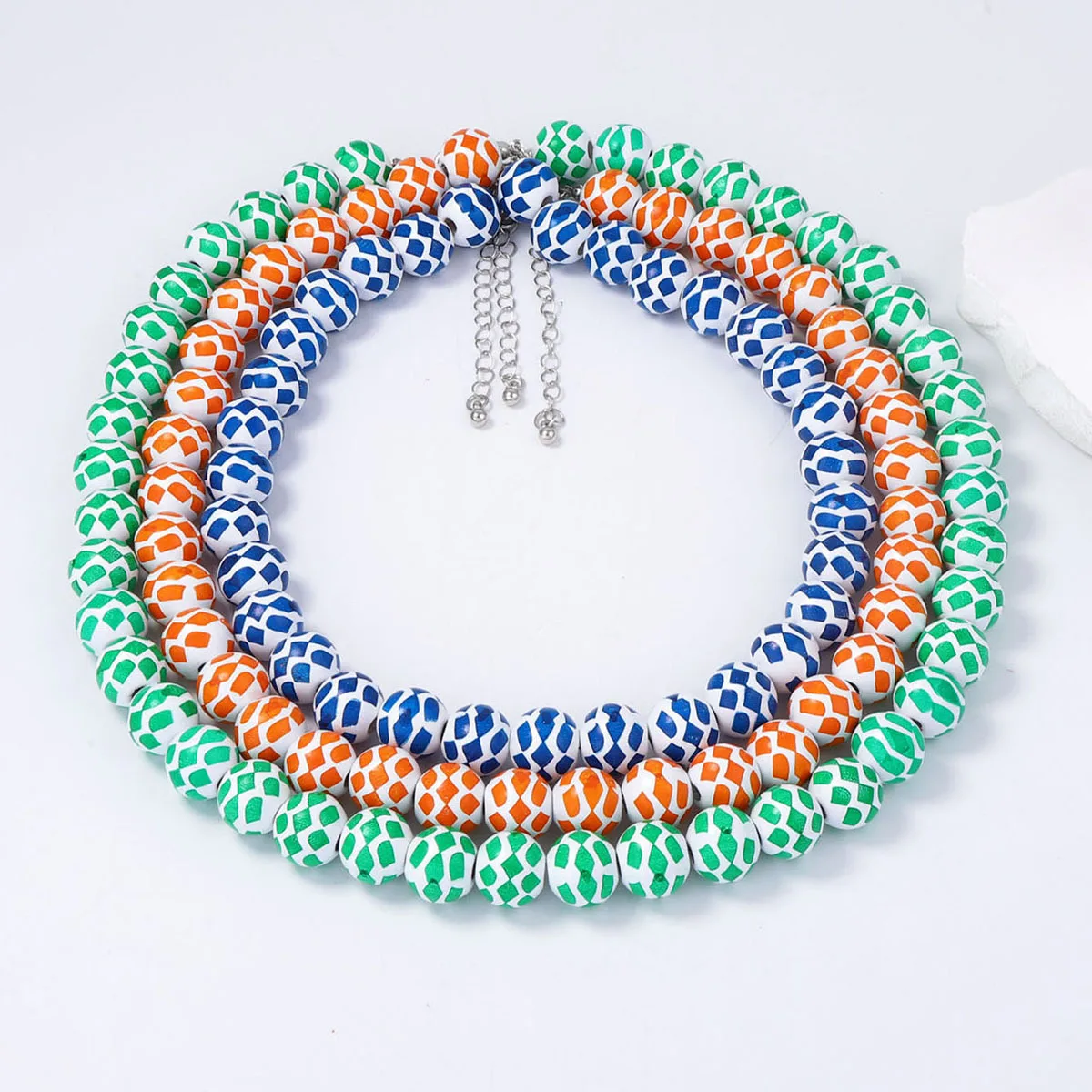 

ZAA Colorful Resin Beaded Choker Necklaces for Women Boho Style Holiday Party Jewelry Neck Accessories 3Piece Sets