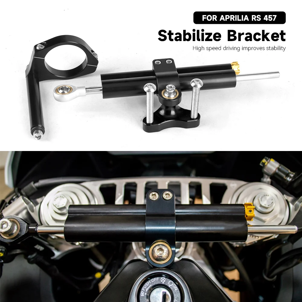 New Motorcycle Steering Stabilize Damper Bracket kit For Aprilia RS 457 RS457 2024 2025 CNC Handlebar Mounting Bracket