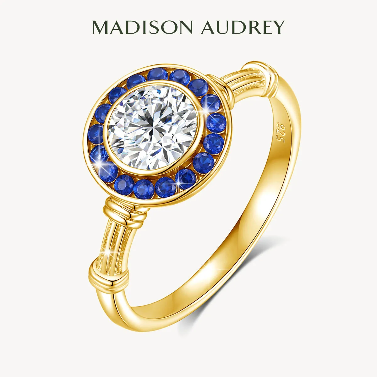 

Кольцо с муассанитом 1 карат 6,5 мм GRA с бриллиантом, стерлинговое серебро 925 пробы, позолоченное роскошное обручальное кольцо с ореолом, свадебные ювелирные украшения для женщин