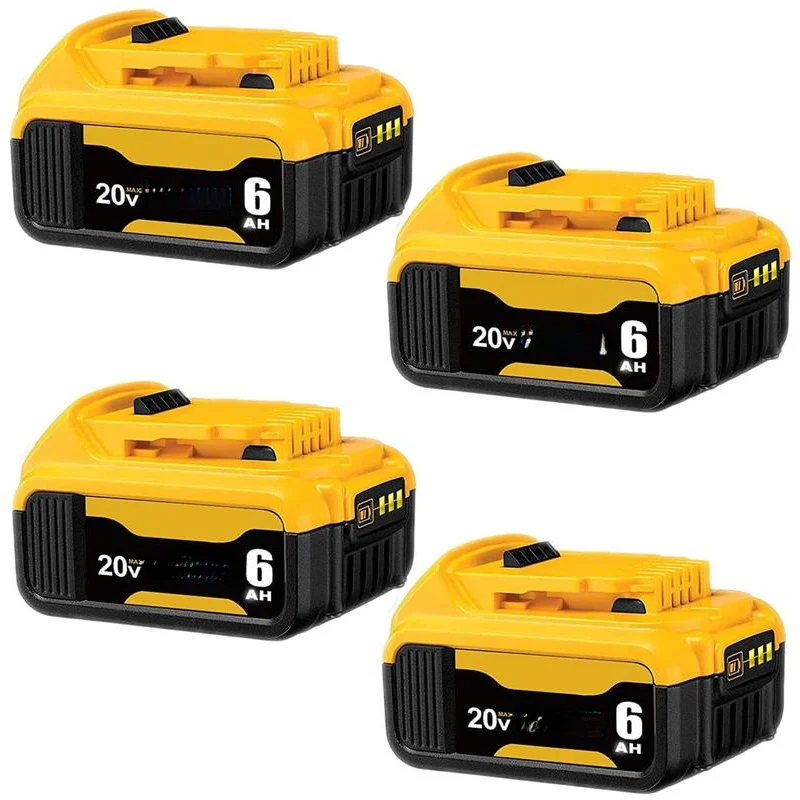 Man's Toolbox 4PACKS Replacement DeWalt 20v Battery 6.0Ah DCB206, Replacement DeWalt Battery 20V Max DCB206 DCB204 DCB203 DCB210