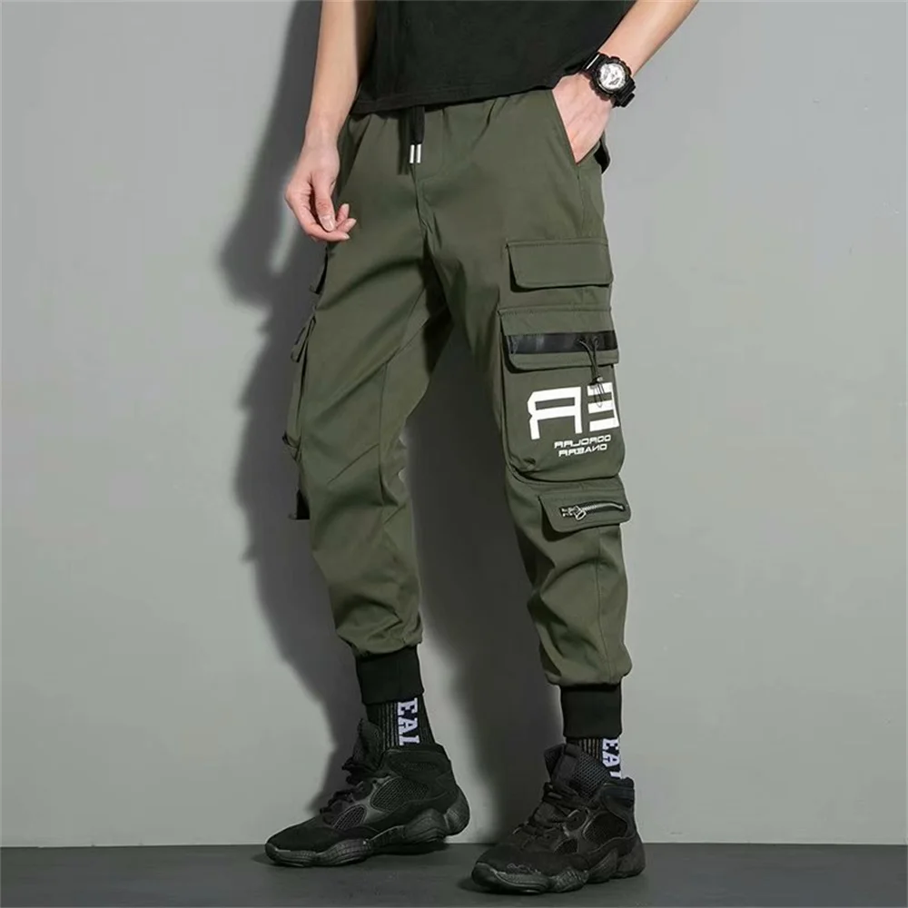 Men'S Work Trousers Drawstring Outdoor Man Sweatpants Male Hip Hop Joggers Pants Fashion Sweatpants Overalls Casual Streetwear