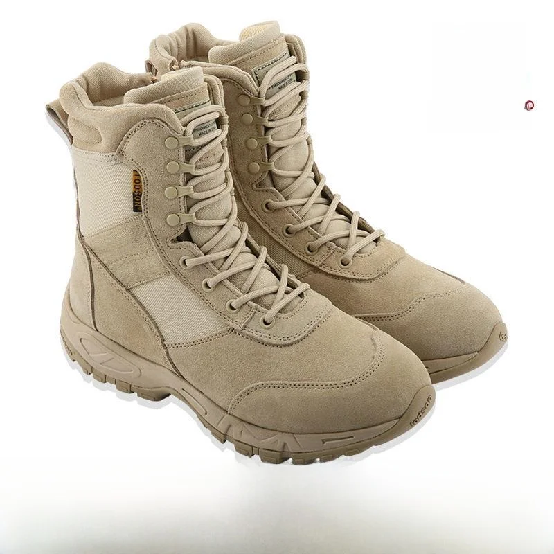 

Outdoor Climbing Shoes Sand-colored Nubuck Leather Lightweight Comfortable Wear-resistant Boots High Help Men's Hiking Shoes