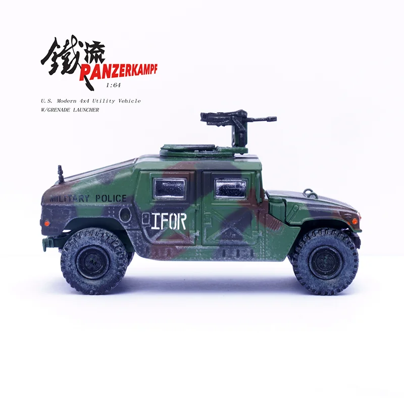 1:64 Scale Diecast Alloy 12500AD Hummer Launcher Military Off Road Vehicle Toys Cars Model Classics Adult Gifts Souvenir Display