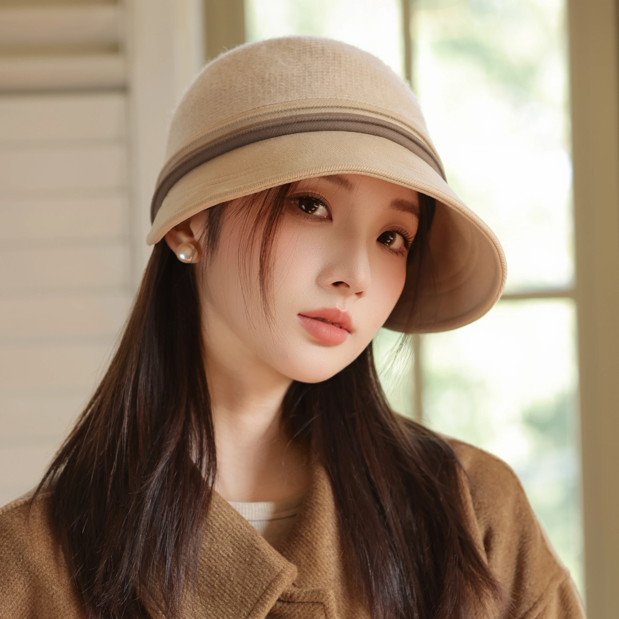 HT5016 Eimer Hut Hohe Qualität Herbst Winter Wolle Hüte für Frauen Damen Packbare Breite Krempe Hut Weibliche Elegante Angeln Eimer Kappe – Detail 8