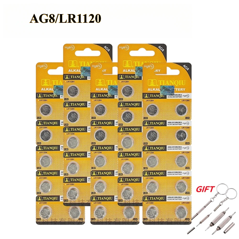 5-50PCS AG8 battery 1.5V Li-ion Button Coin Cell Batteries LR1120 391 SR1120 191 LR55 Toys Remote Camera Watch Battery