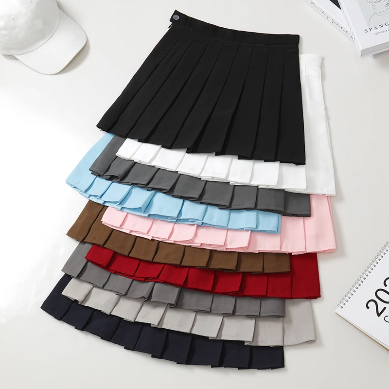 Mini Skirt Summer Falda Tableada Blue High Waist Short Pleated Skirt Pink Korean Style School Uniform Short Skirts For Women