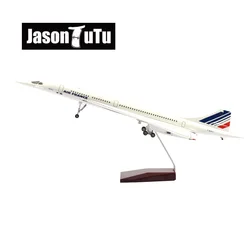 JASON TUTU 50cm Resin Diecast Air France Concorde With Light & Wheel Plane Model Airplane Model Aircraft Dropshipping